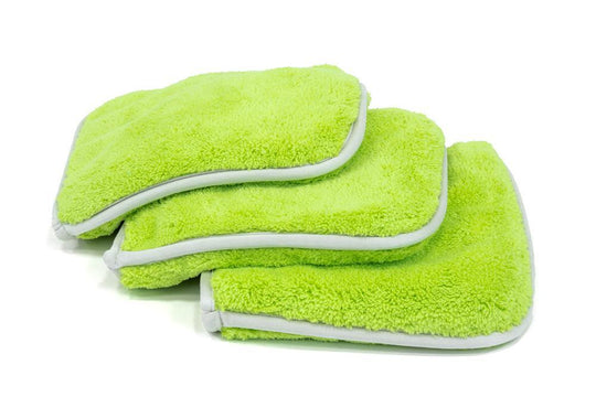 AUTOFIBER | Double Flip Rinseless Car Wash Microfiber Towel 3 Pack (8" x 8") Green Car Supplies Warehouse