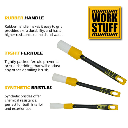 Work Stuff Detailing Brush - Rubber Albino (Chemical Resistant) - Car Supplies Warehouse Work Stuffaccessoriesbrushbrushes